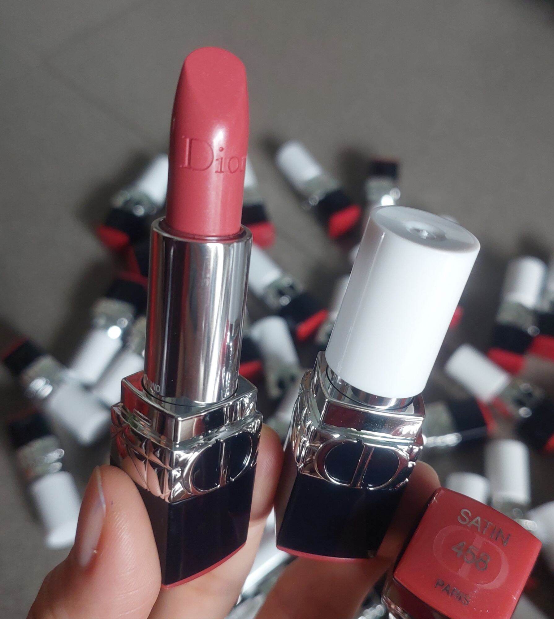 Son Dior Rouge Satin 458 mẫu tester nắp trắng.