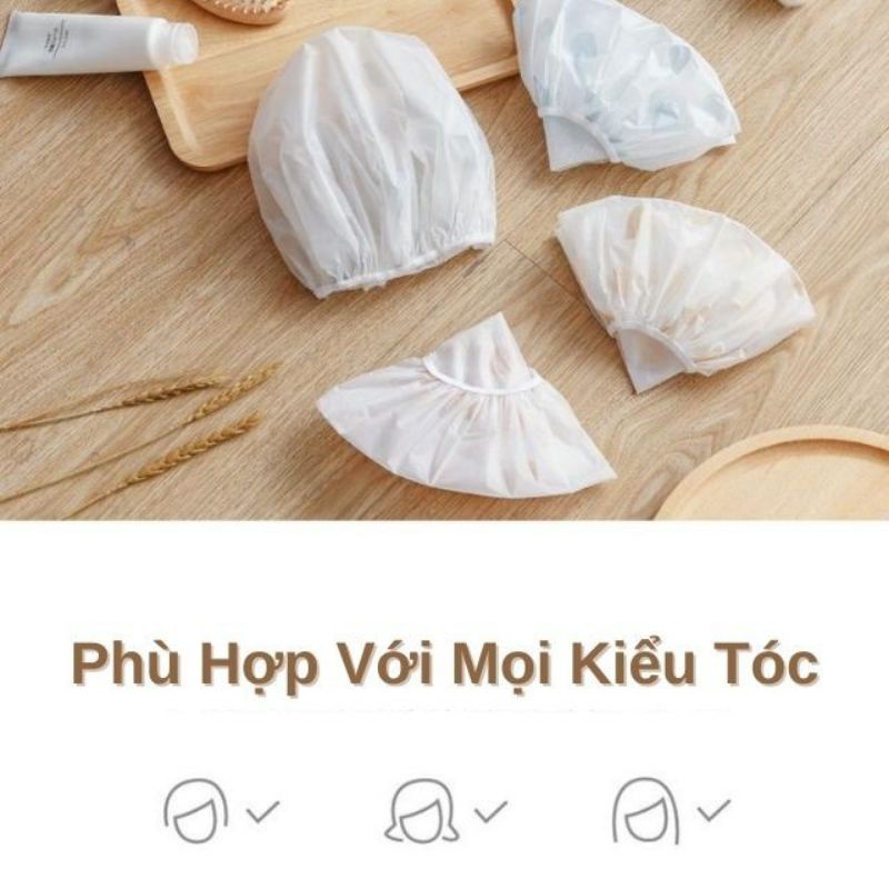 Mũ trùm tóc chống nước, ủ tóc bo chun