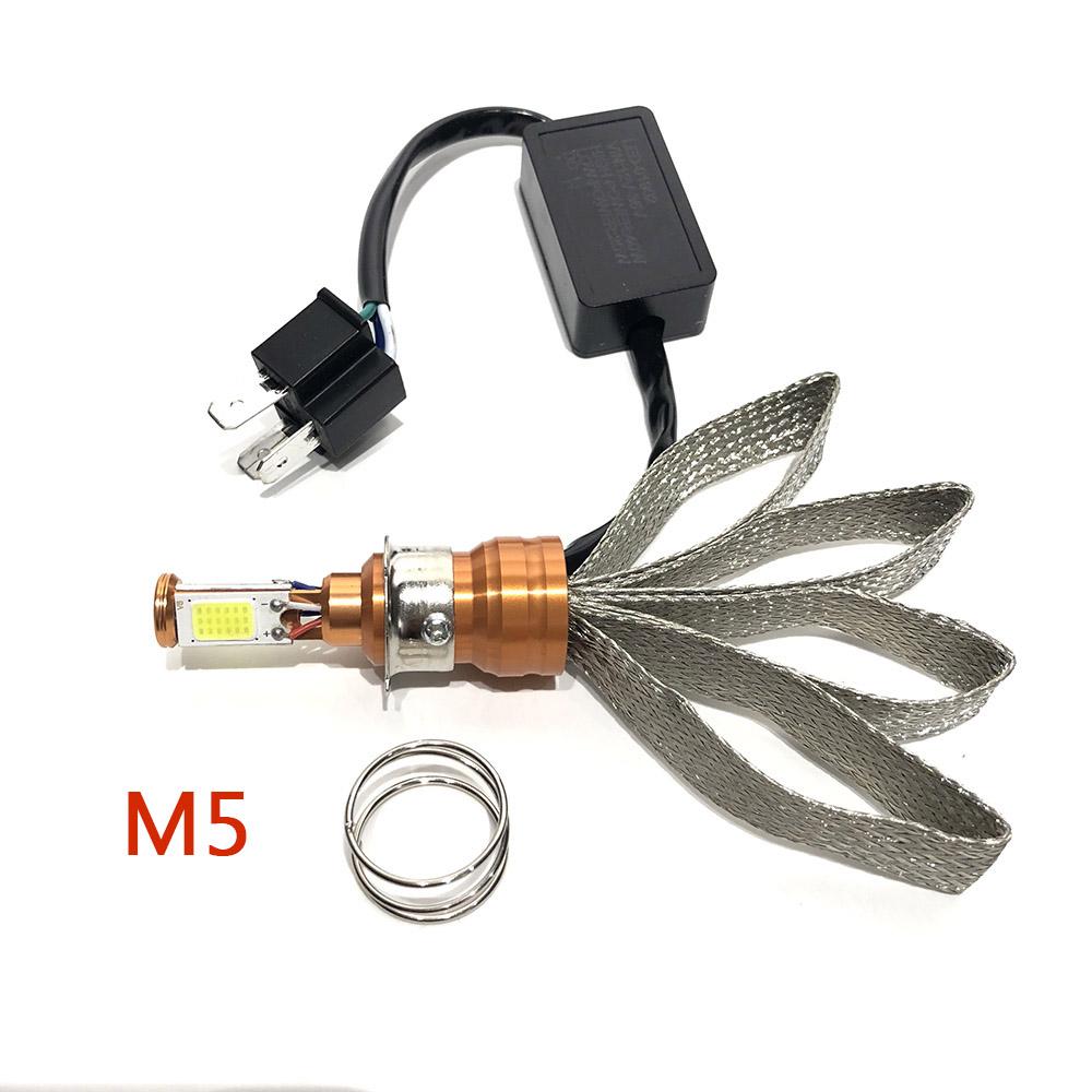 Đèn pha led m5 3 tim đuôi tản nhiệt