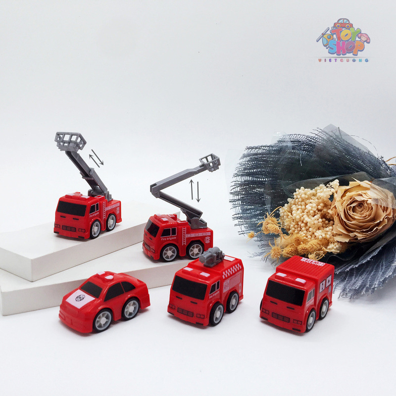 Bộ 5 xe cứu hỏa mini nhỏ xinh