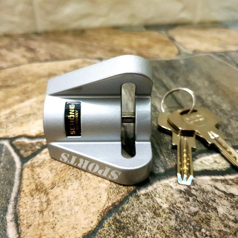 Khóa đĩa xe máy cao cấp SCHONE SC 3026- BẠC ( GERMANY )