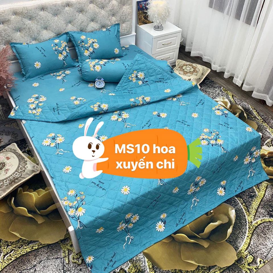 [Bộ ga gối 3 món]Bộ Ga Gối Poly Hàn Quốc 1m2,1m4,1m5,1m6,1m8,2m2 họa tiết hoa xuyến chi Bà Béo  Kho chăn ga gối, ga giường, drap giường
