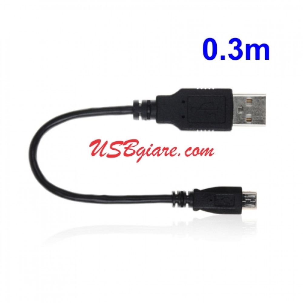 Dây cáp cho pin sạc dự phòng 1 đầu micro usb ra usb 2.0 ngắn 0.3m