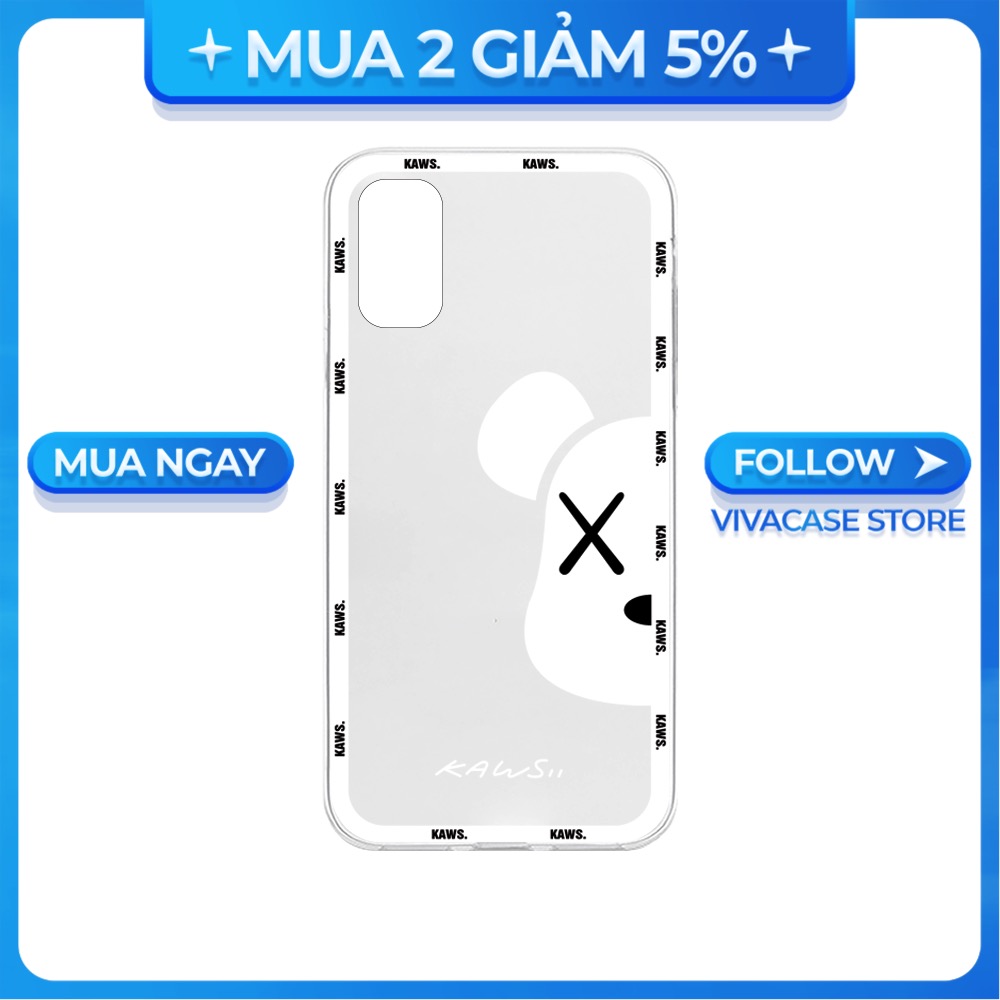 Ốp lưng realme c1/realme c12/realme 5i/...dẻo trong in hình kaws viền