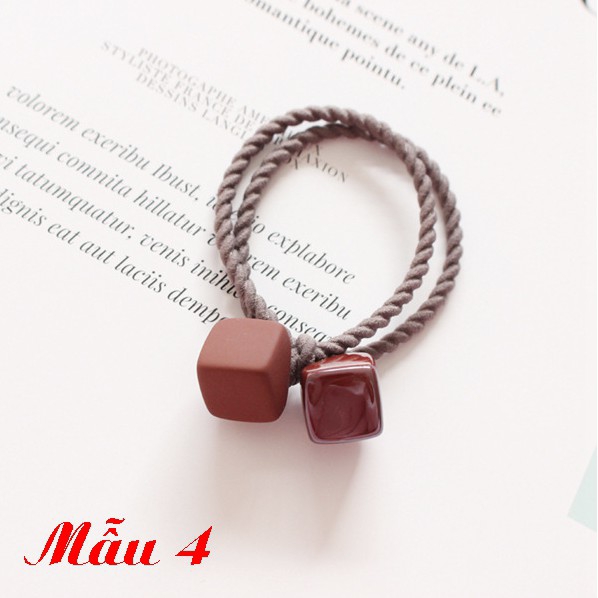 Buộc tóc xoắn hạt vuông C29