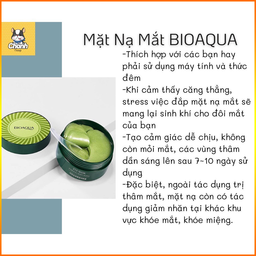 [GIÁ SỐC] 60 Miếng Mặt Nạ Mờ Quầng Thâm Và Bọng Mắt BIOAQUA