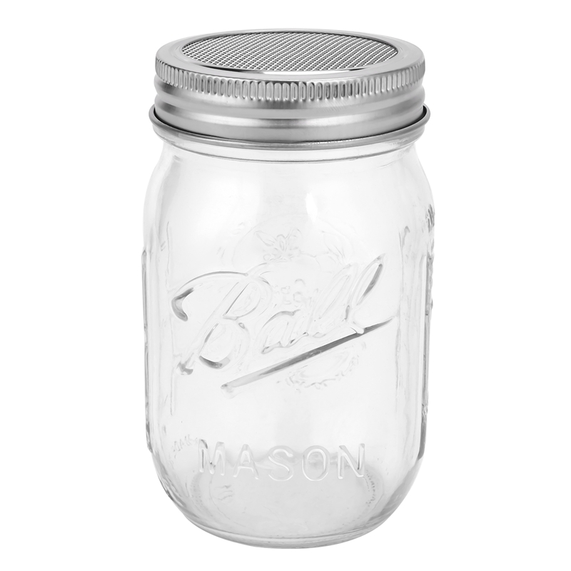 Sprouting Jar with Stainless Steel Screen Lid Wide Mouth Quart Mason