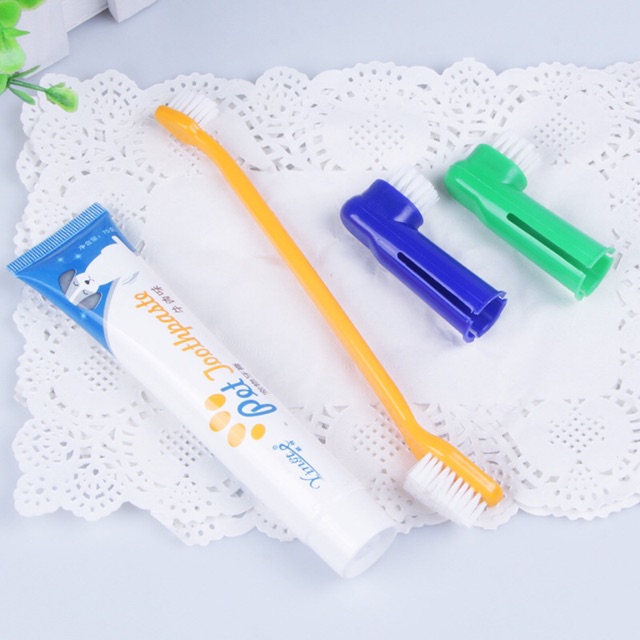 Bộ kem đánh răng cho chó mèo