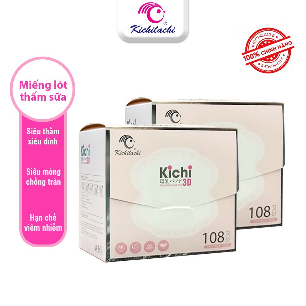 Miếng Lót Thấm Sữa Kichilachi,Thấm Sữa Siêu Thấm Hút Chính Hãng Hộp 48 Miếng