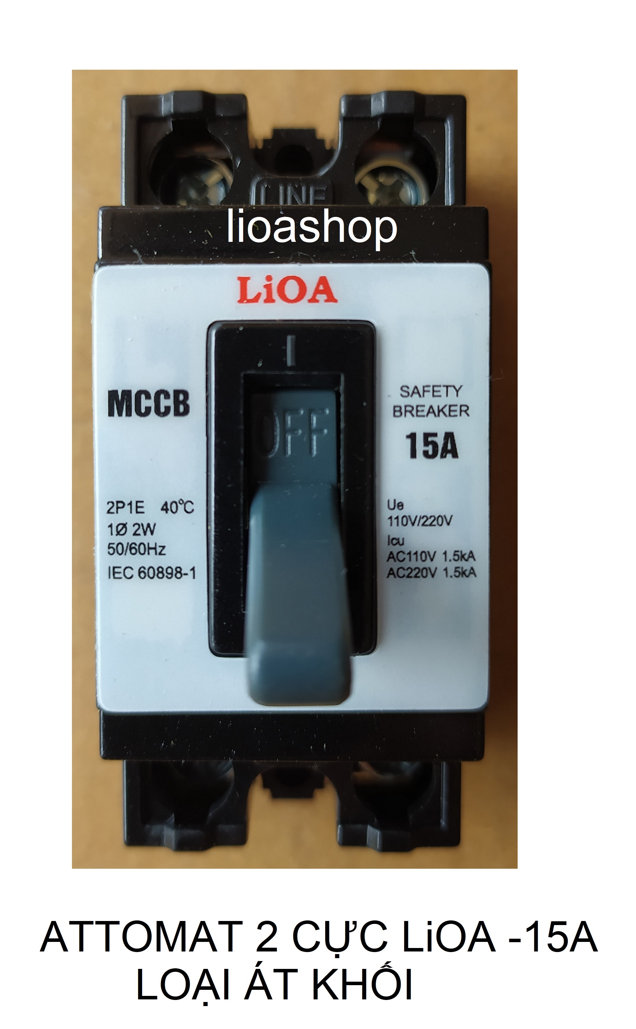ATTOMAT 2 CỰC LiOA TỪ 5A-30A DÒNG ÁT KHỐI
