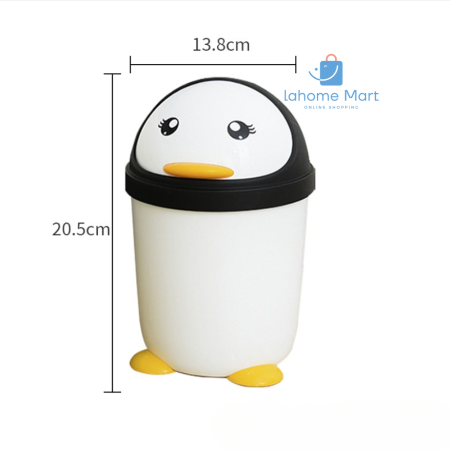Thùng rác để bàn hình chim cánh cụt dễ thương | Lahome Mart