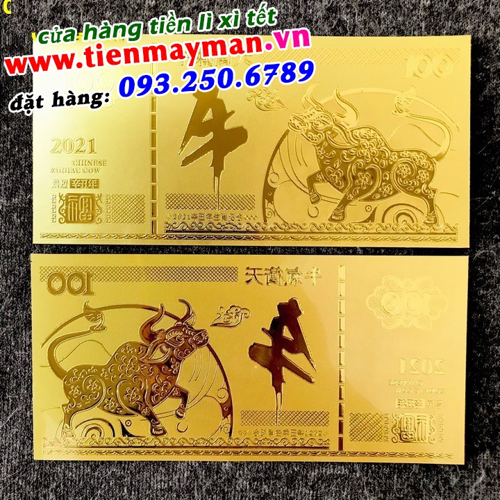 Tiền Lưu Niệm 100 Hình Con Ngựa Mạ Vàng Plastic