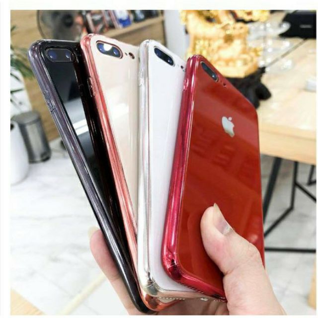 Ốp Lưng Kính Viền Dẻo Iphone 7 Plus/8Plus ( Lưng Kính Tráng Gương)