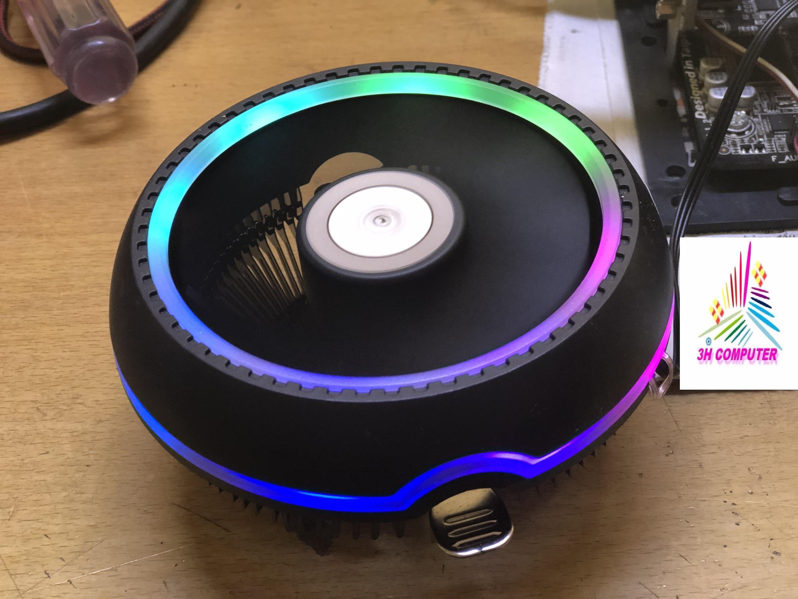 Hcm quạt tản nhiệt rgb quạt cpu đa năng dùng cho socket 775/1155/1156/amd -quạt tản nhiệt cpu cooler hf-790 led rgb -cpu9