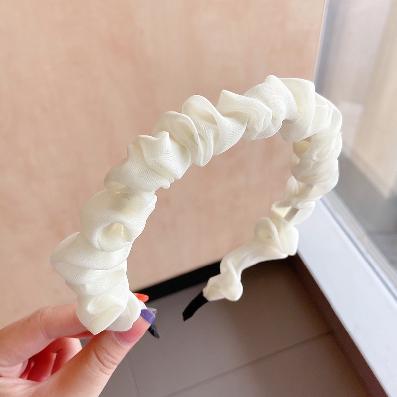 [Jewelrydream-B]Cài tóc vải voan phối ren phong cách Hàn Quốc