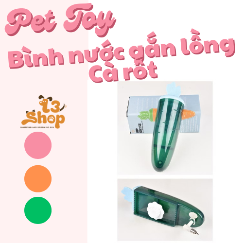 bình nước Carrot ( cà rốt)  500ml dành cho thỏ, bọ, sóc,hamster - T3 PETS SHOP