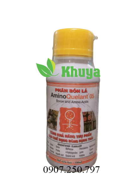 Phân bón lá đạm sinh học Growmore AminoQuelant 05 chai 100ml Cung cấp Bo Đậu Trái