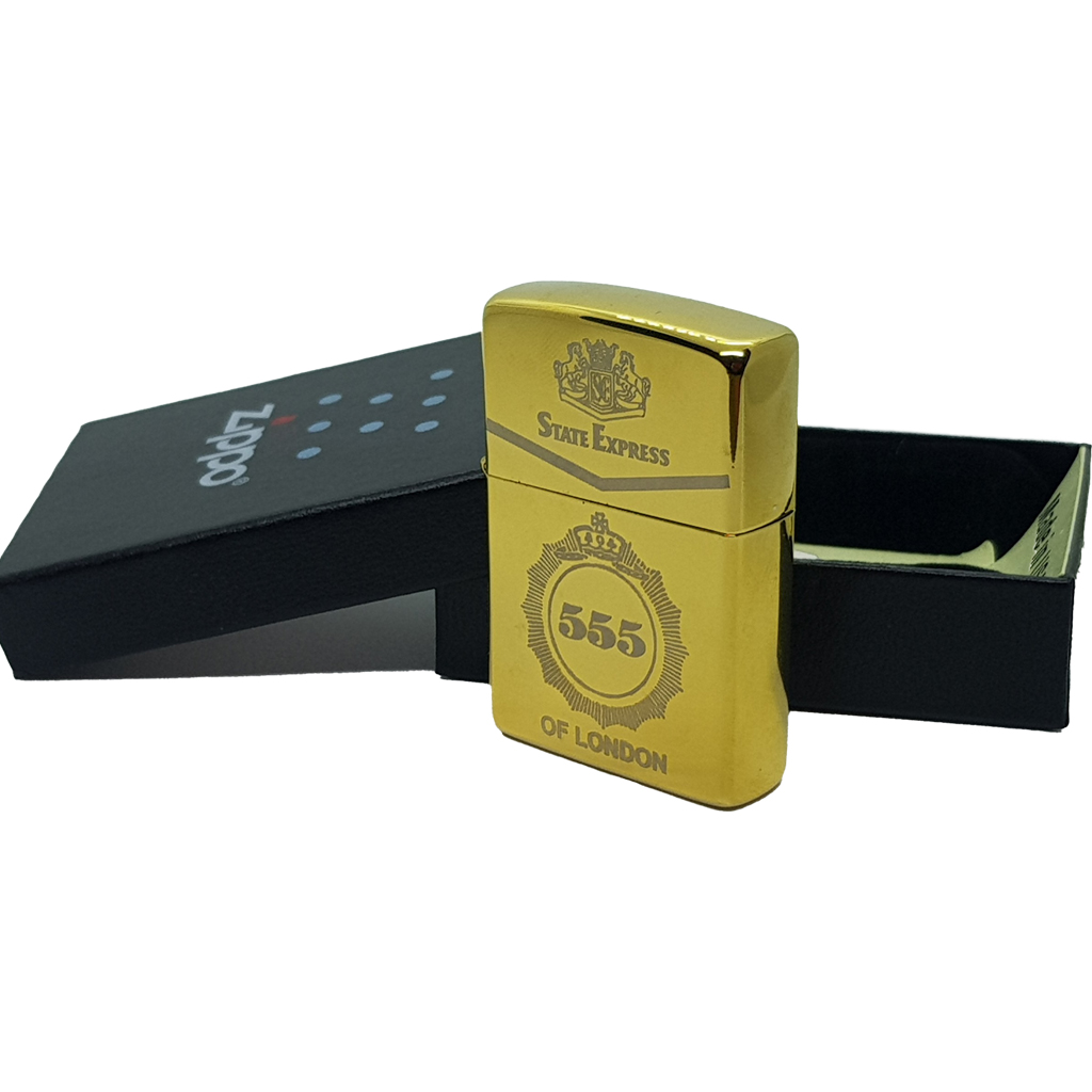 Bật Lửa Zippo Gold Solid Brass KHẮC BA SỐ B-17