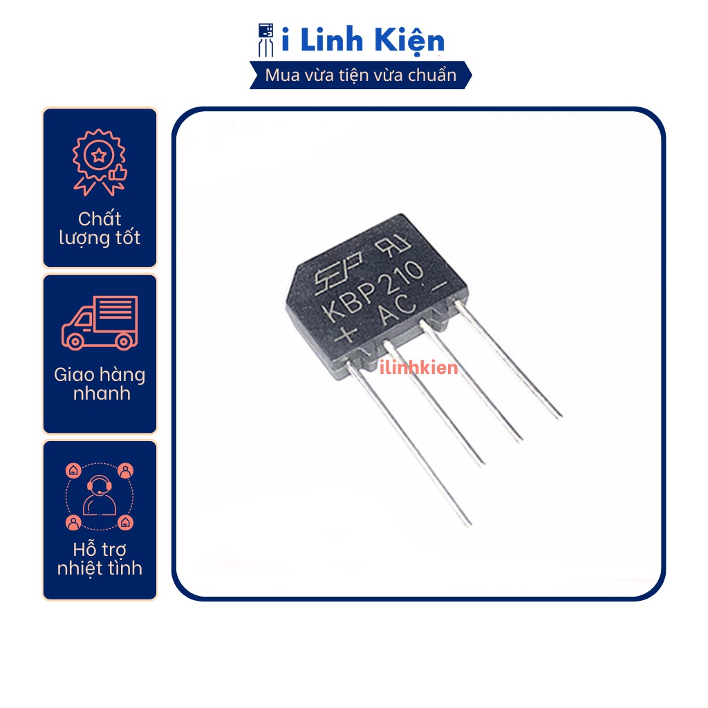 KBP210 Diode cầu 2A 1000V DIP-4