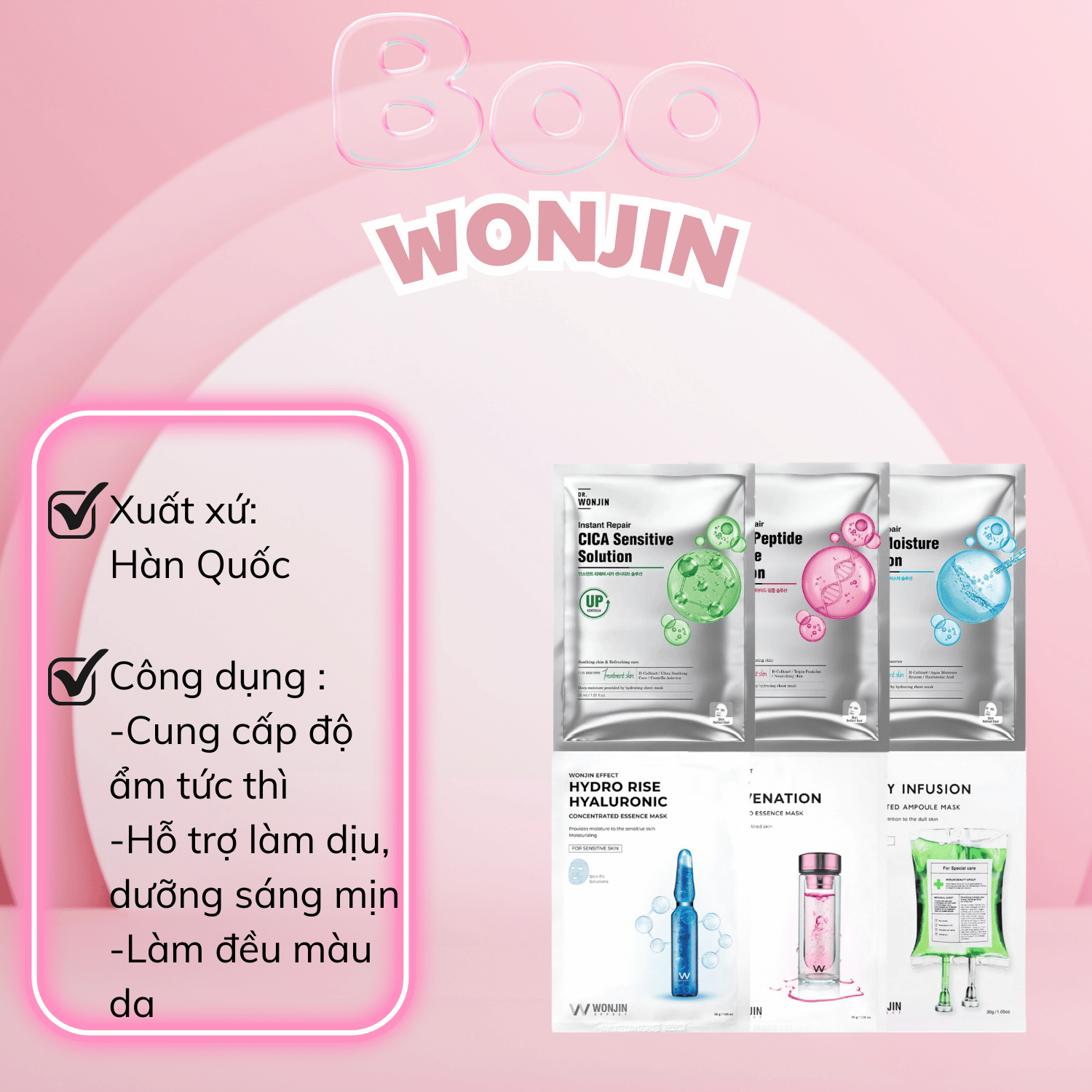 FULL HỘP DR.WONJIN MASK SIÊU DƯỠNG GIÚP DA CĂNG MỊN - HÀN QUÔC