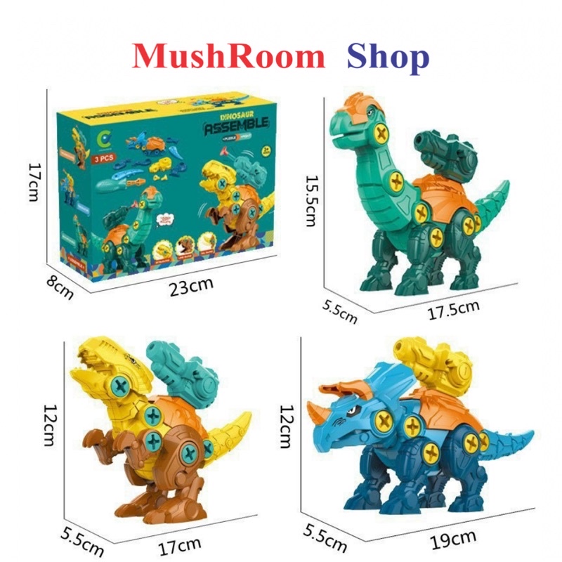 Đồ chơi mô hình khủng long lắp ráp cho bé
