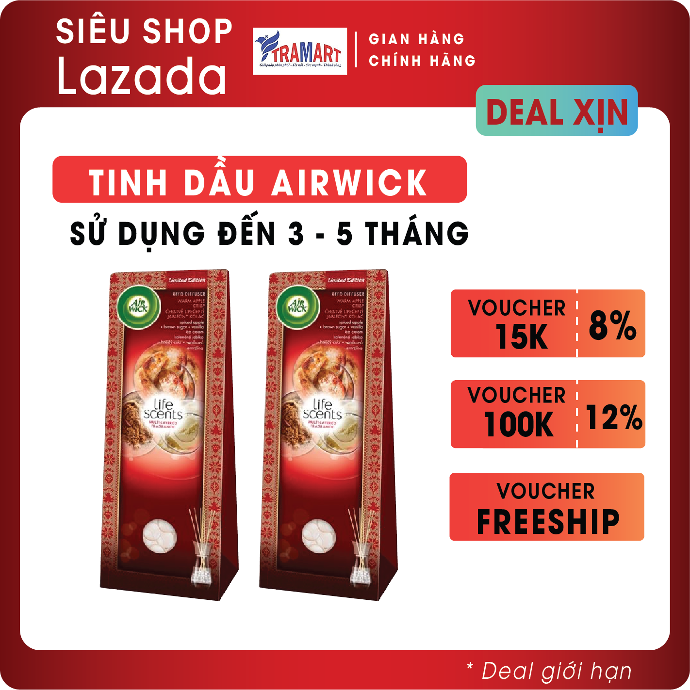 Tinh dầu tán hương Airwick Reed Diffuser AWK7780 30ml (Hương bánh táo nướng)