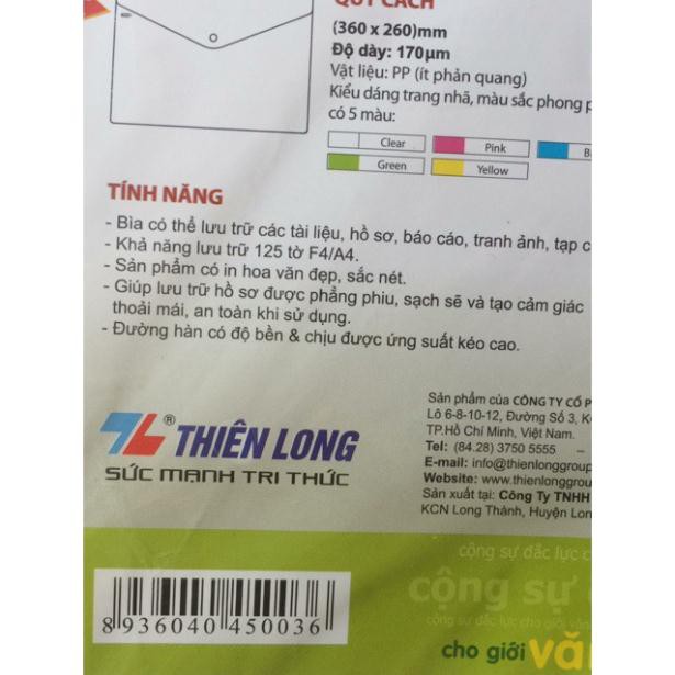 Túi đựng hồ sơ - túi đựng tài liệu - túi clear bag f4