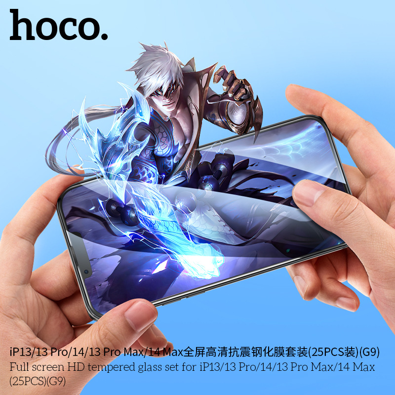 Kính cường lực full màn hình Hoco G9 cho iPhone từ 6 đến 16 Pro Max (Đen) - Phụ Kiện 1986