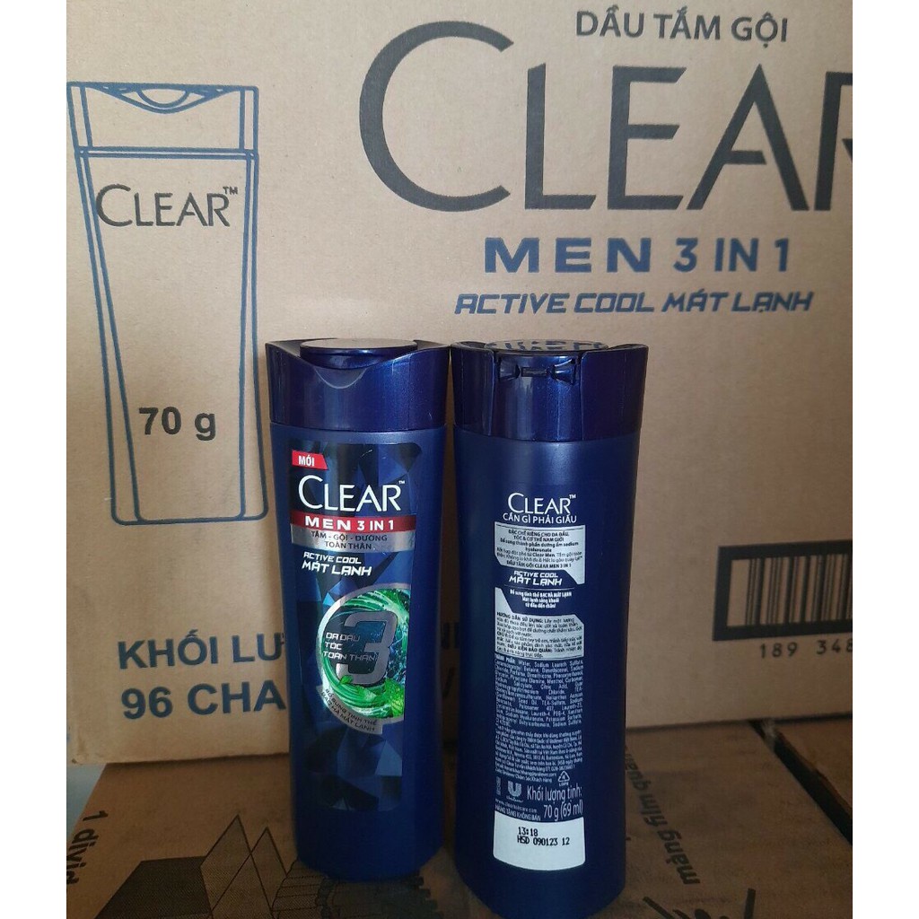 Dầu gội Clear Men bạc hà 140g