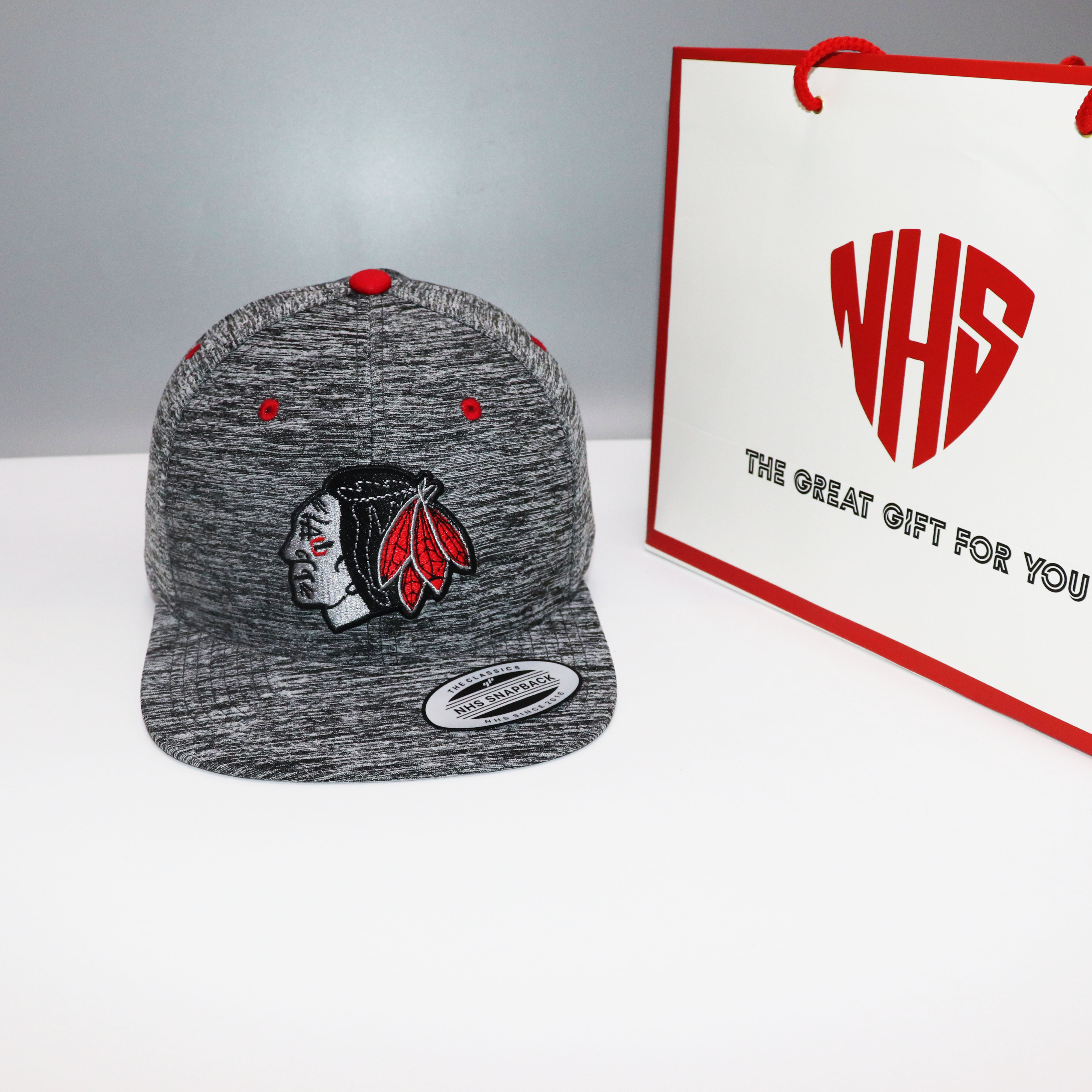Nón Snapback NHS  BRTD Full Xám Logo Thổ Dân.