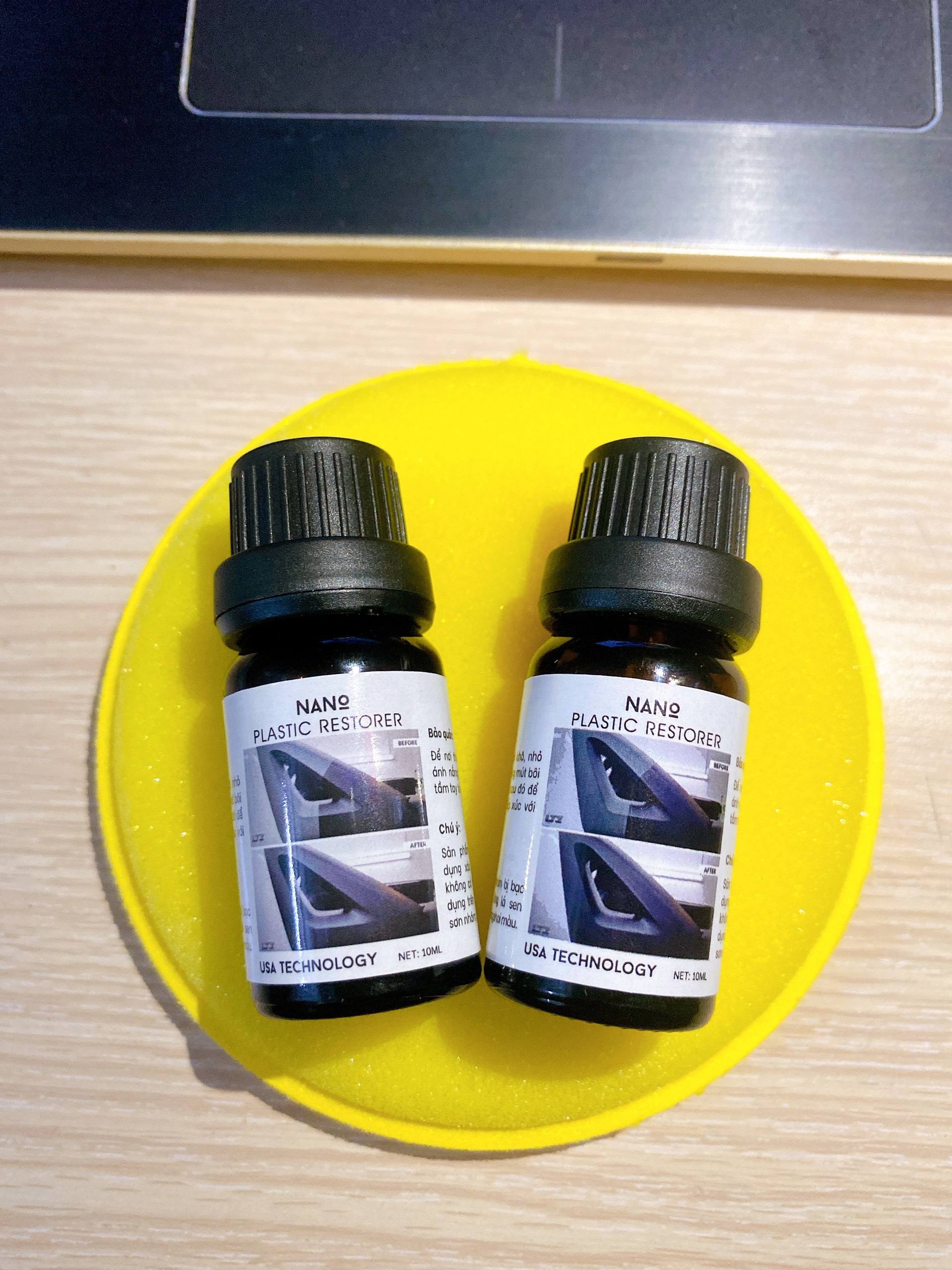 [Tặng mút vàng] BỘ 2 CHAI LÀM MỚI VÀ PHỤC HỒI NHỰA ĐEN, NHỰA NHÁM HIỆU NANO PLASTIC RESTORER ( Restore plastic )