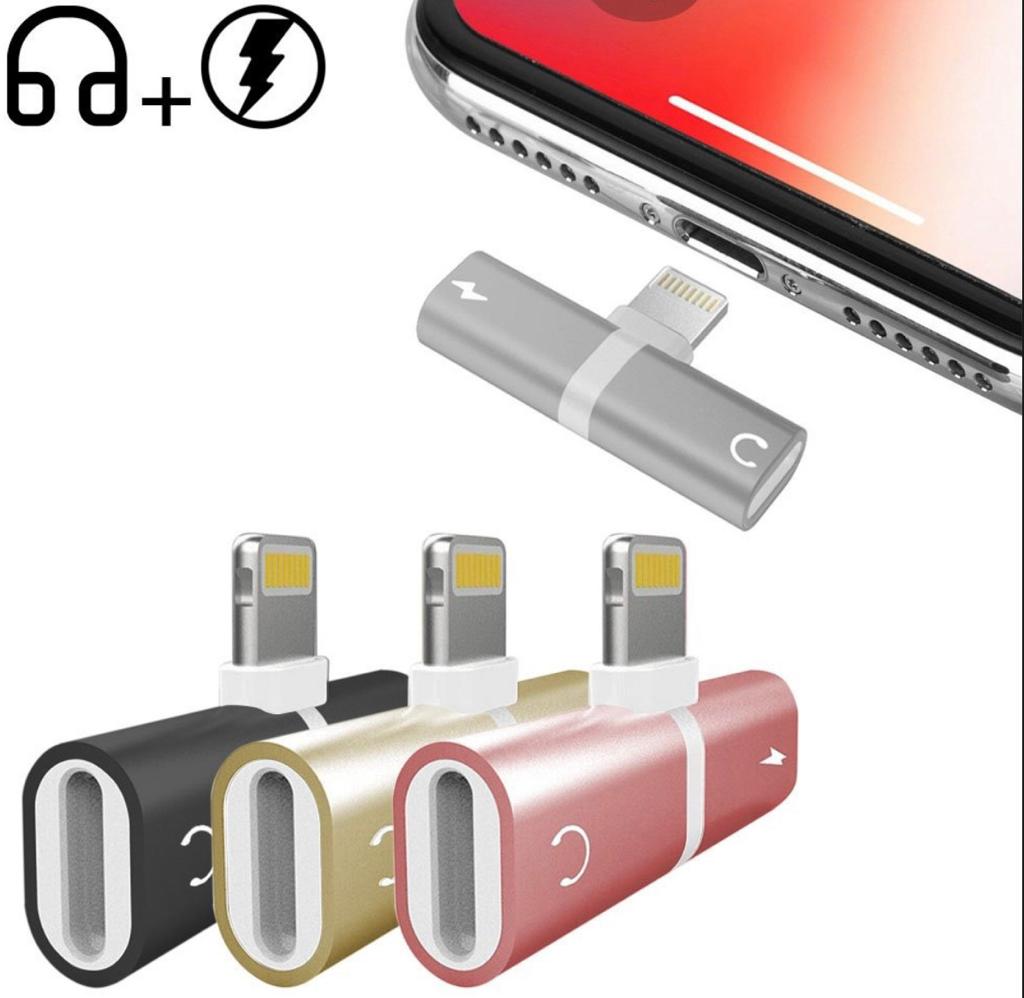 Jack Chia 2 Cổng Cáp Sạc Và Tai Nghe Cho Iphone Chân Lightning