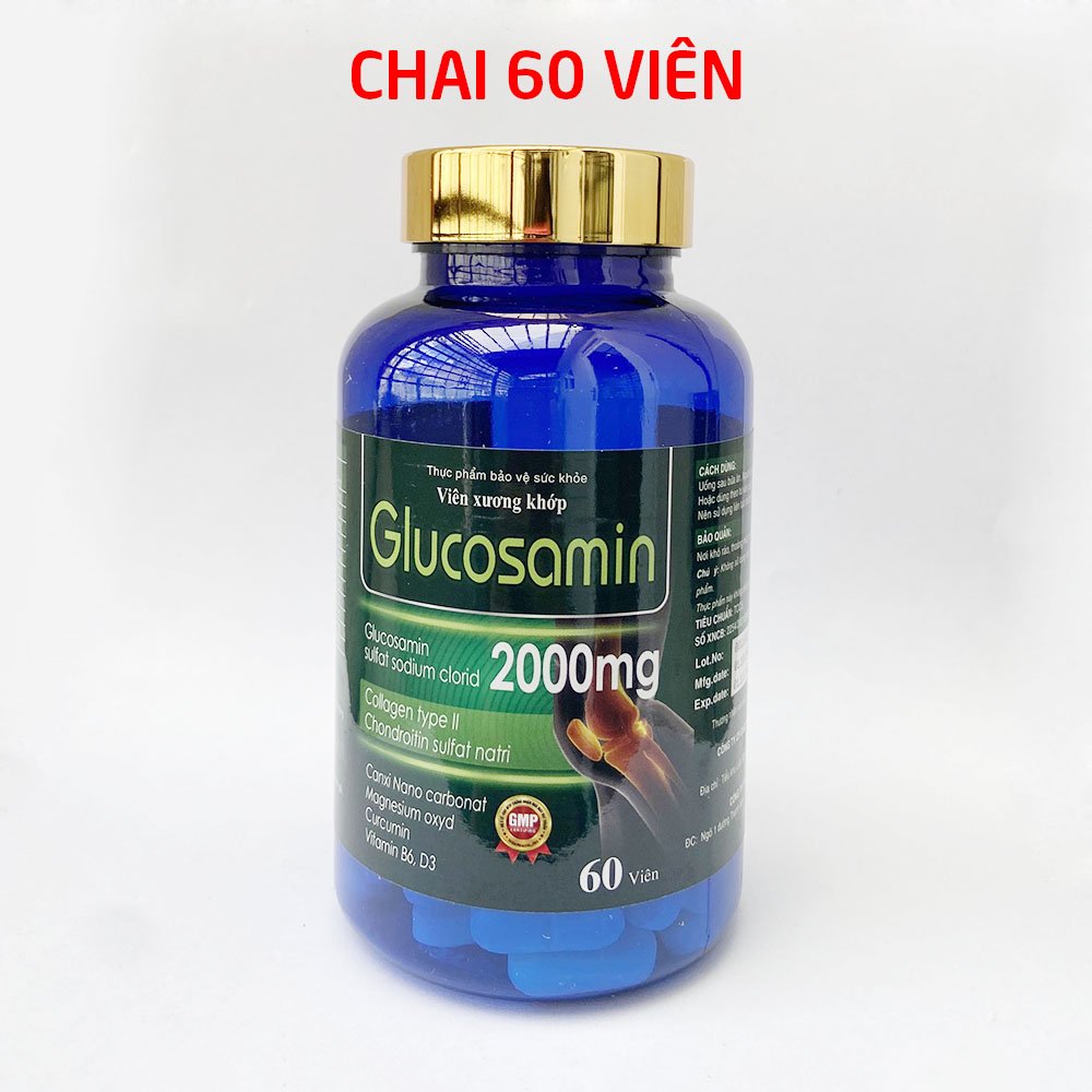 Viên uống bổ xương khớp Glucosamin 2000mg Giảm đau nhức mỏi xương khớp hiệu quả - Hộp 60 viên dùng 1 tháng