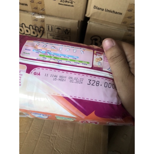 BỈM-TÃ DÁN BOBBY SIÊU THẤM SIZE S GÓI 80 MIẾNG  thêm 2 miếng
