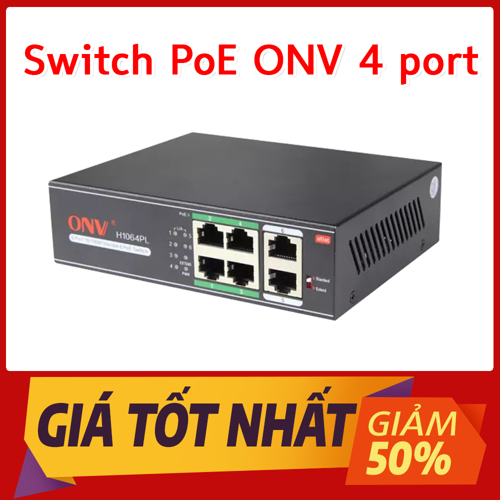[HCM]Switch PoE ONV 4 port - 2 Cổng Uplink