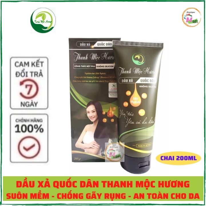 Dầu xả Thanh Mộc Hương 200ml chính hãng - phục hồi tóc hư tổn chẻ ngọn gãy và rụng tóc