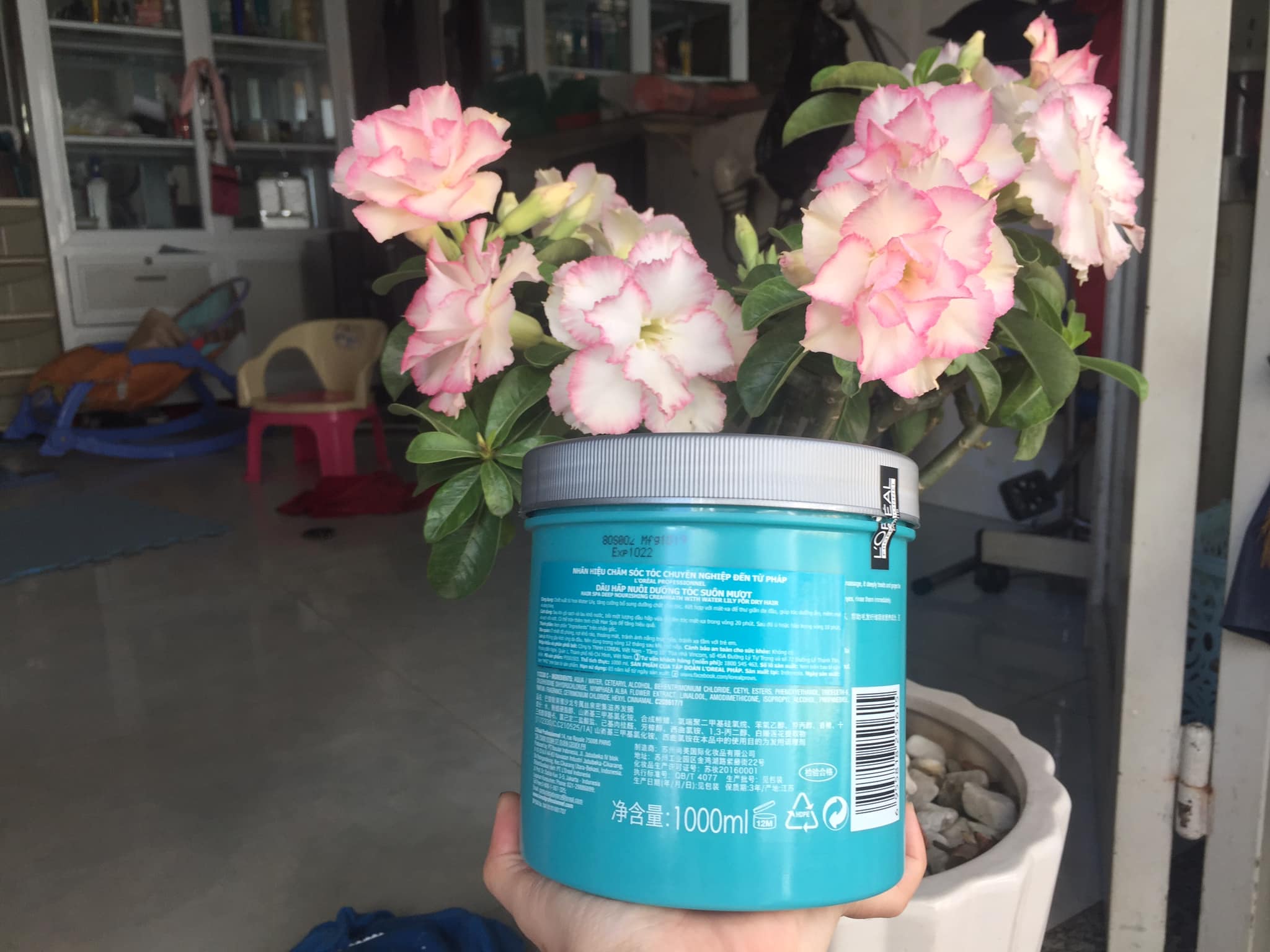 Dầu hấp tóc Salon Loreal Pháp  – Kem ủ phục hồi tóc hư tổn 1000 ml