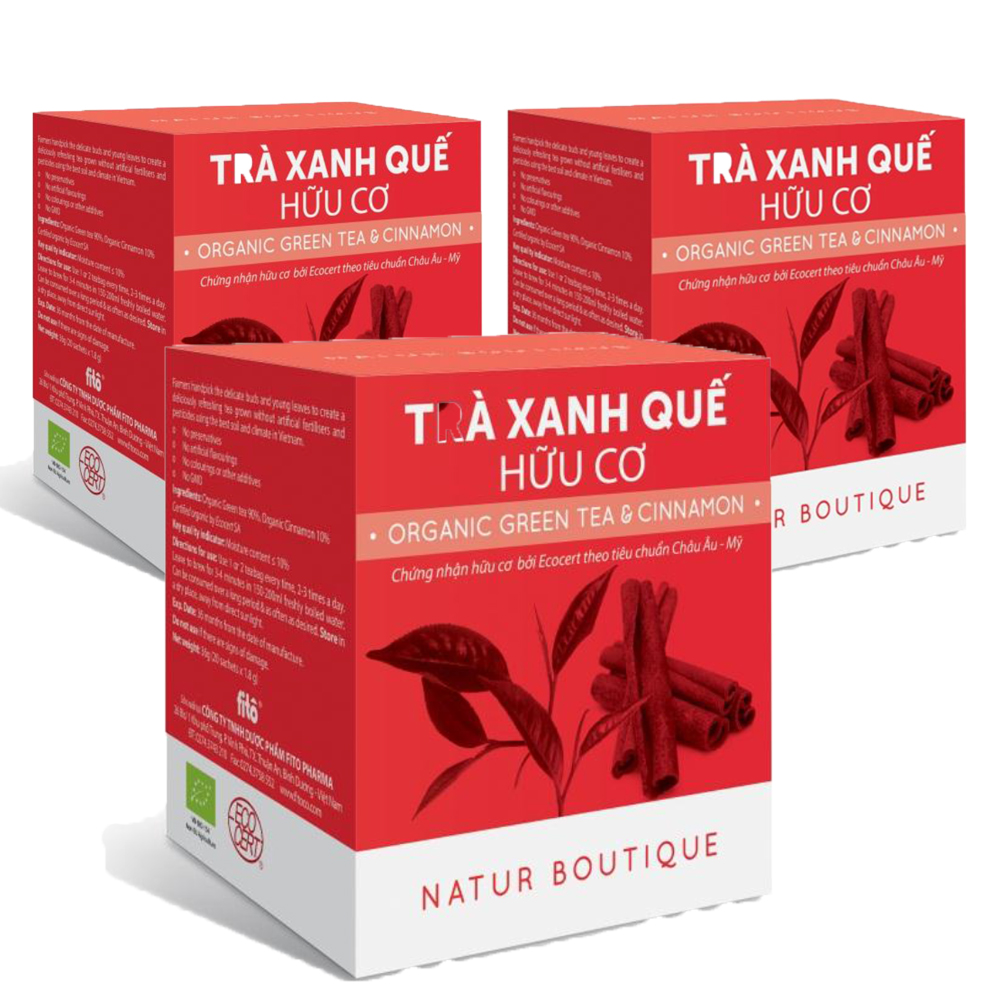 Trà xanh quế hữu cơ 20 túi lọc (Organic Cinnamon & Green Tea 20 Teabags)