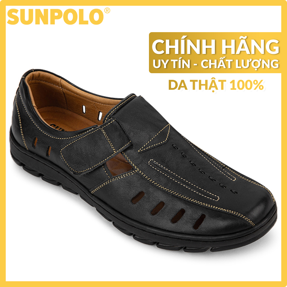 Giày Rọ Nam Da Bò SUNPOLO STA681 (Đen, Nâu)