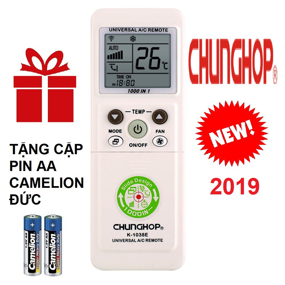 Remote máy lạnh đa năng chunghop k-1038e - điều khiển điều hòa đa năng chunghop k-1038e