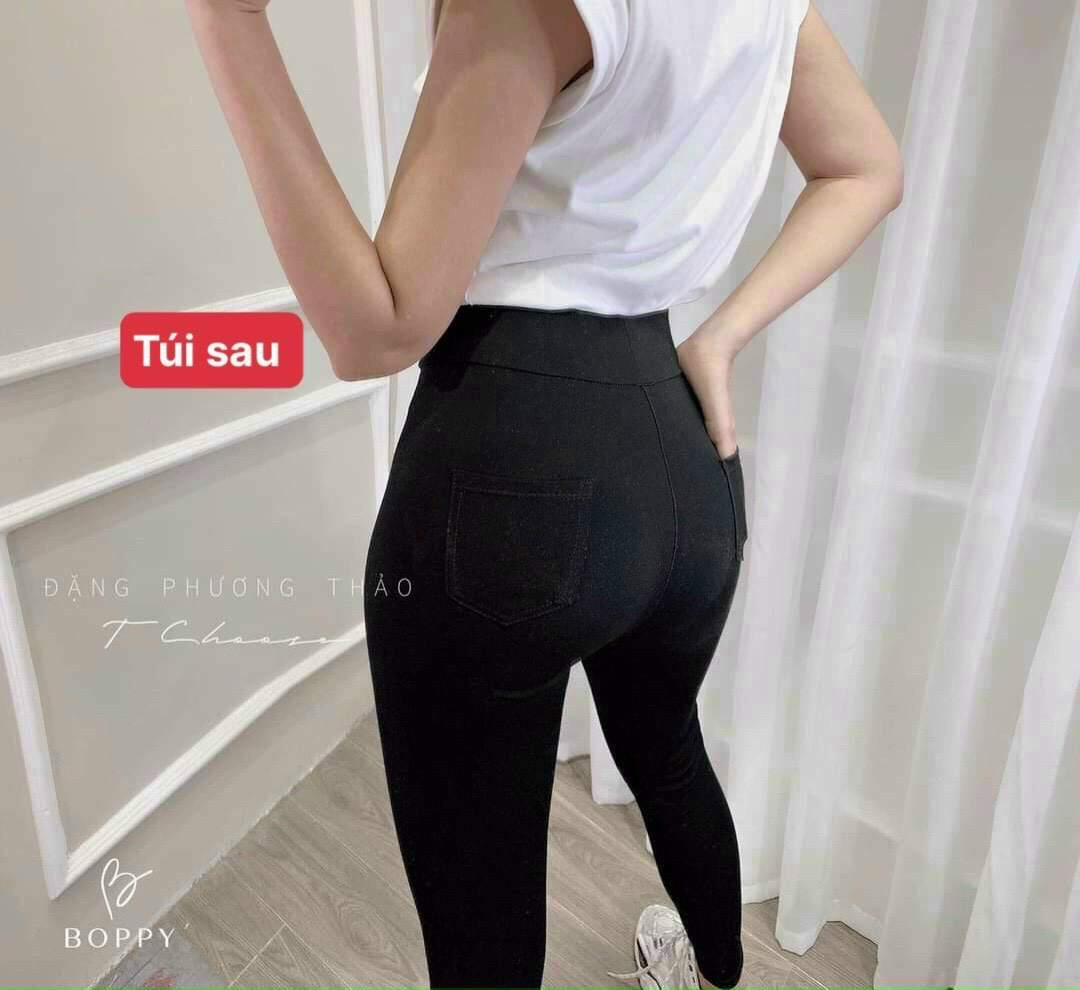 Quần legging nữ lưng cao dáng ôm chất vải co giãn mạnh có 1 màu duy nhất siêu đẹp m645