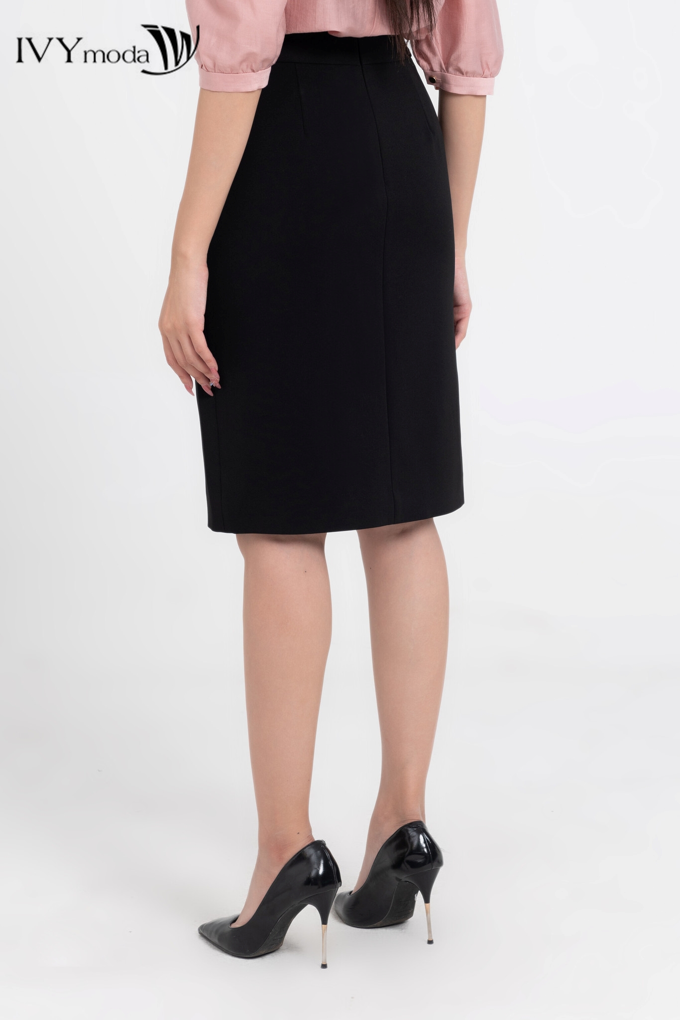 Chân váy Midi phối khuy IVY moda MS 31M8204