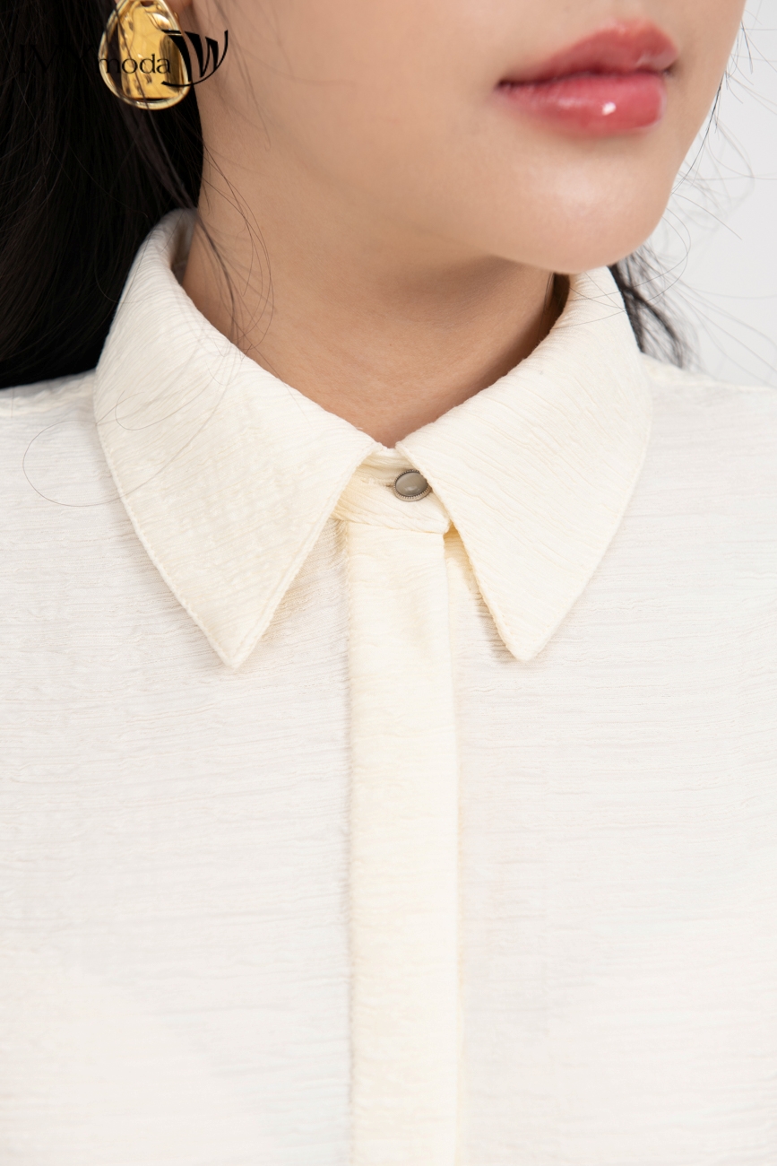Áo sơ mi lụa nẹp dấu khuy IVY moda MS 17B9612