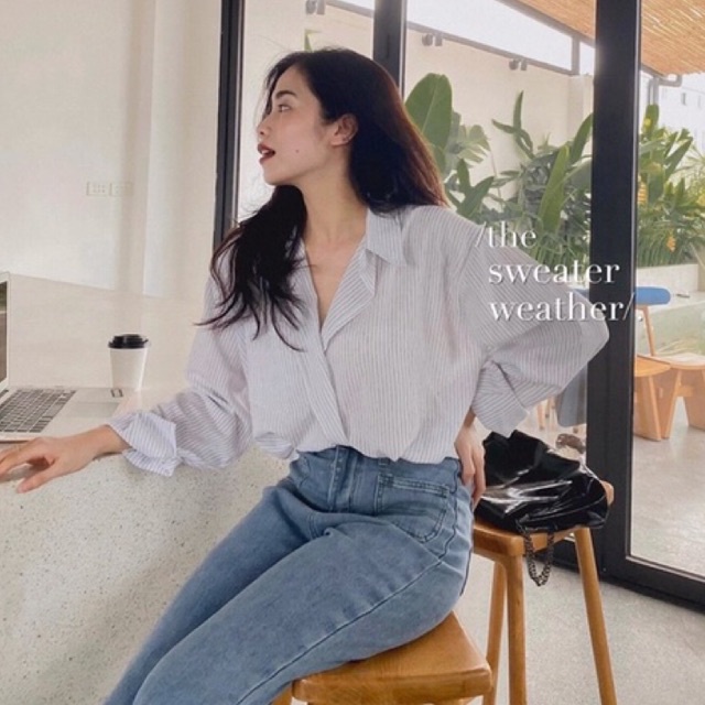 Áo sơ mi vạt chéo 1 cúc