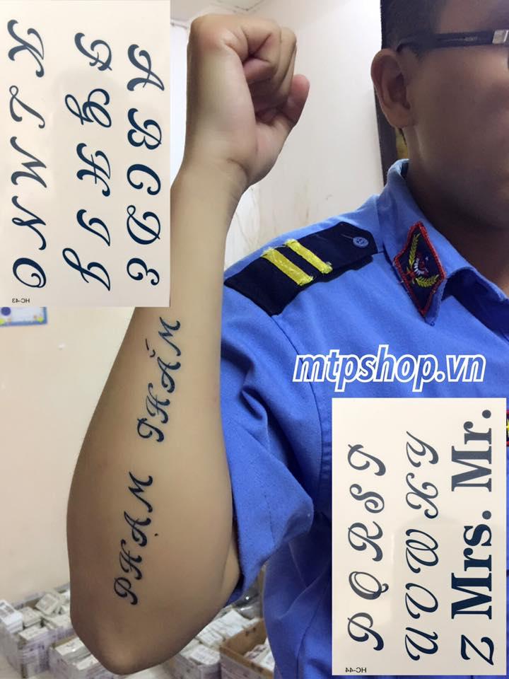 [HCM]Combo 2 tấm hình xăm dán tattoo cao cấp 24 CHỮ CÁI size 10x6cm  (Quà tặng kèm: 1 hình xăm dán đẹp mê ly!)
