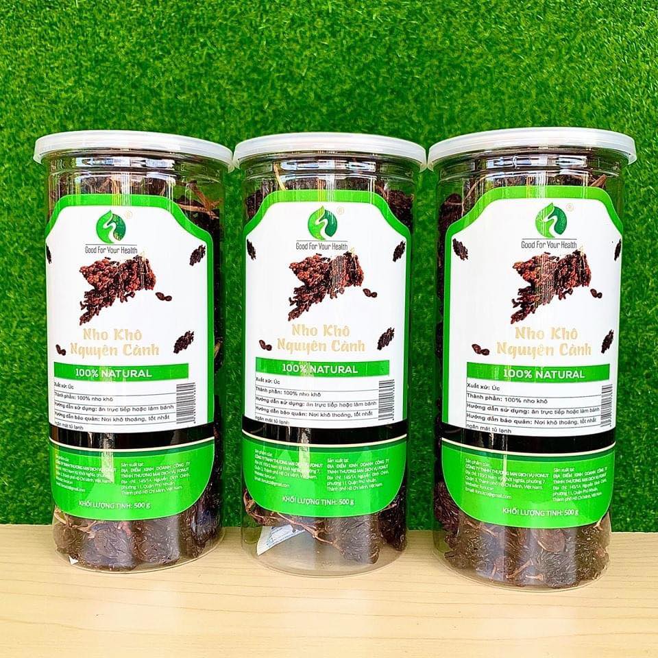 [HCM]Nho khô cành Úc - hộp 250gr/500gr