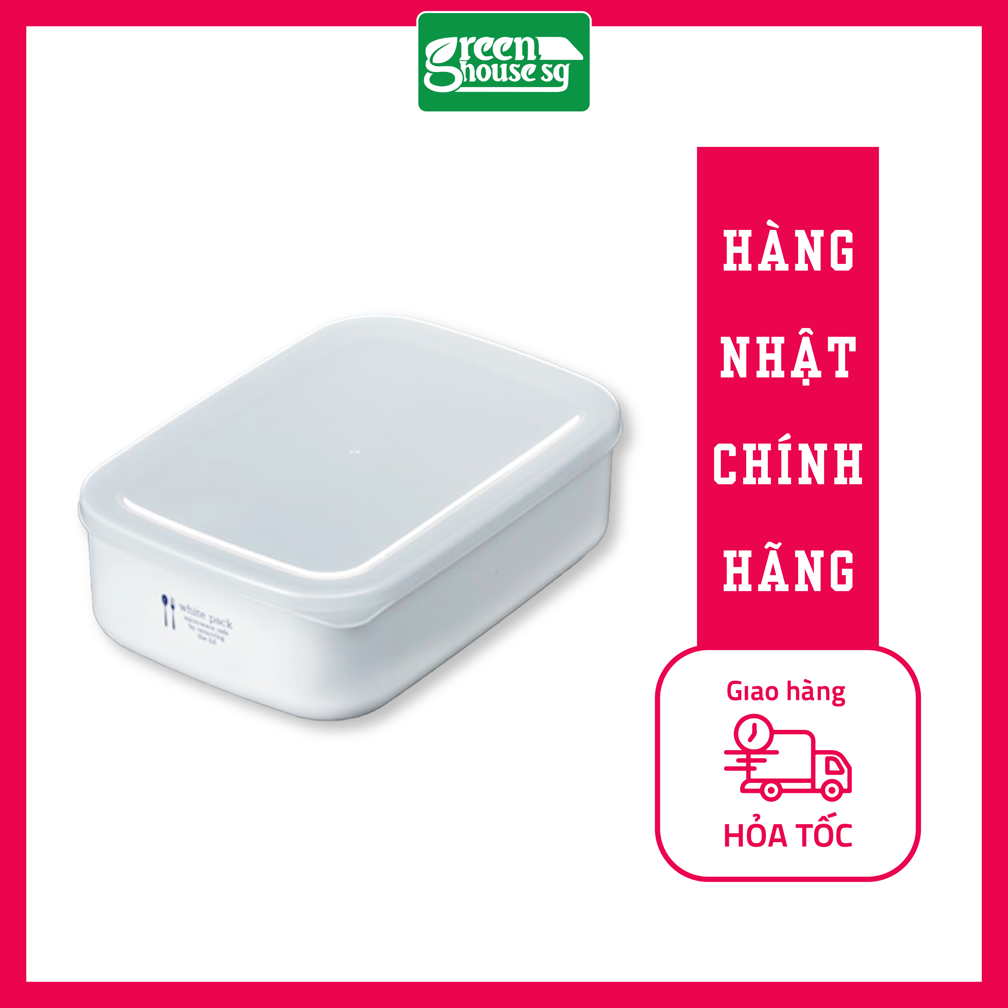 [HCM]Hộp nhựa đựng thực phẩm White pack 900ml - Nhật Bản