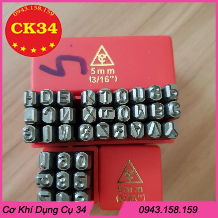 Letter Punch Set, Letter and Number Punch Set 5mm - Downward