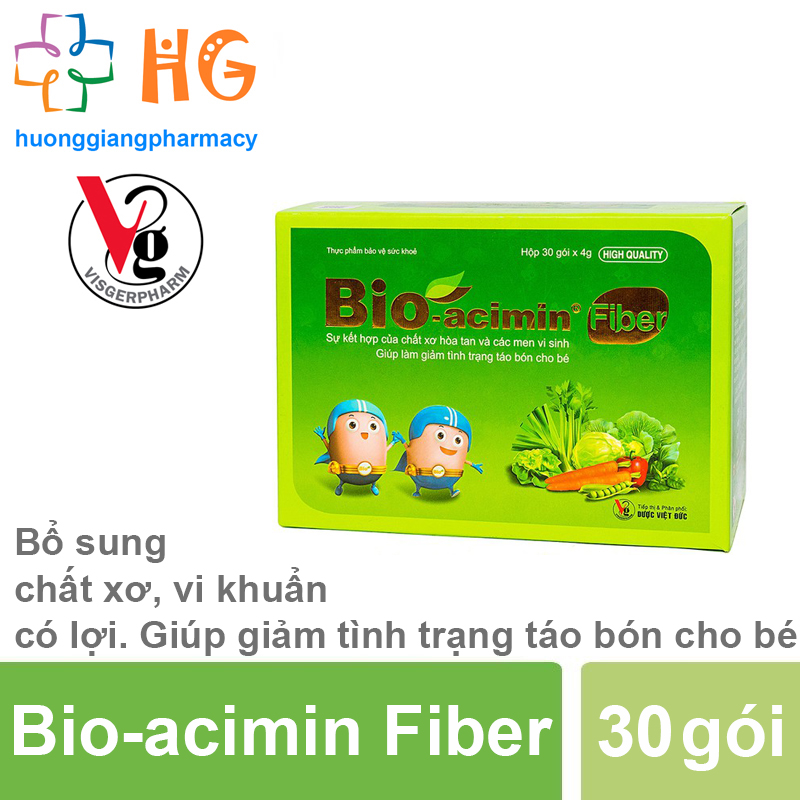 Bioacimin Fiber - Bổ sung chất xơ tự nhiên Synergy 1 và men vi sinh giúp giải quyết hiệu quả táo bón ở trẻ