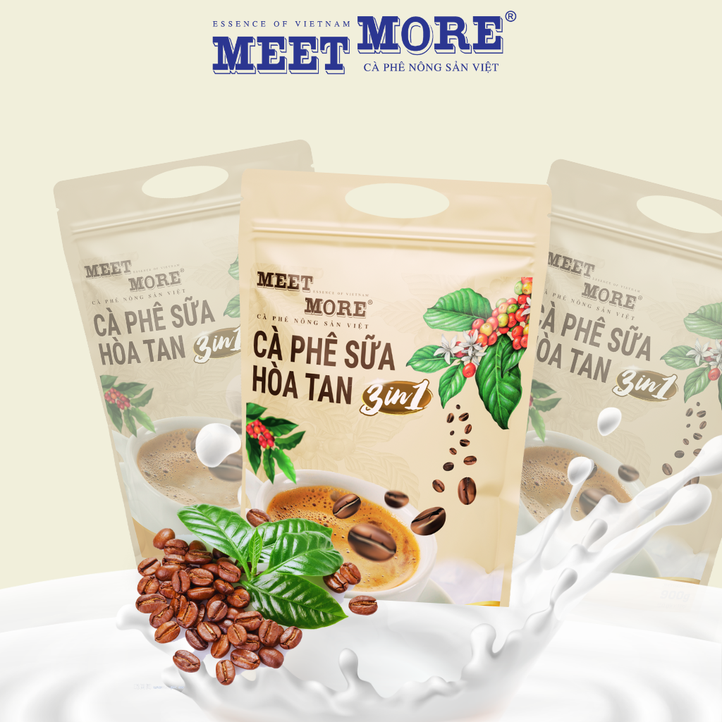 Bịch Cà Phê Sữa Đá Hoà Tan Meet More (50 Gói/18 Gram) - Cà Phê Truyền Thống